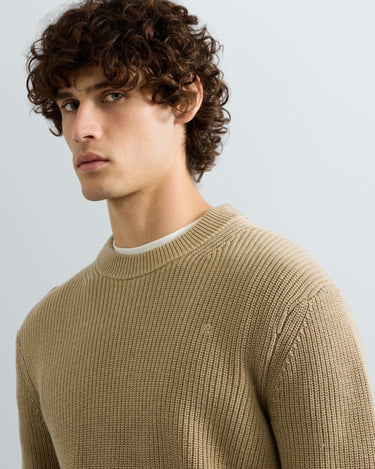PULL HOMME COTTON COL ROND MARINE MARINE