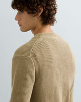 PULL HOMME COTTON COL ROND MARINE MARINE