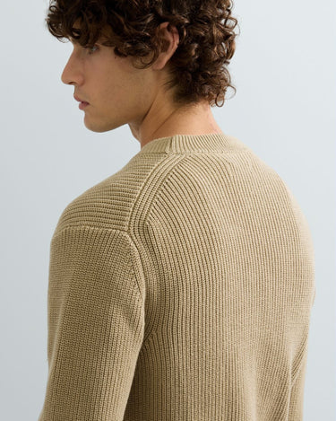 PULL HOMME COTTON COL ROND MARINE MARINE
