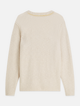 PULL HOMME BOUCLÉ MELANGE WOOL-ALPACA-BLE BEIGE BEIGE