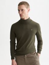 PULL HOMME ECOVERO TURTLENECK VERT VERT