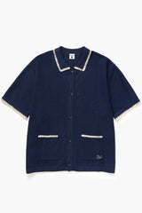 PULL HOMME BLANKET STITCH KNIT NAVY NAVY