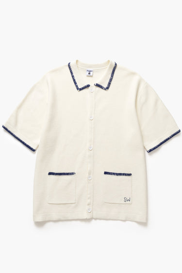 PULL HOMME BLANKET STITCH KNIT OFF WHITE OFF WHITE