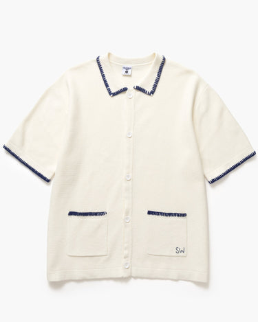 PULL HOMME BLANKET STITCH KNIT OFF WHITE OFF WHITE