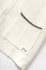PULL HOMME BLANKET STITCH KNIT OFF WHITE OFF WHITE