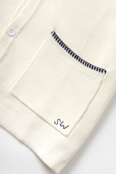 PULL HOMME BLANKET STITCH KNIT OFF WHITE OFF WHITE