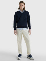 PULL HOMME 1985 V NECK SWEATER MARINE MARINE