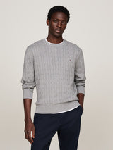 PULL HOMME CLASSIC COTTON CABLE GRIS GRIS