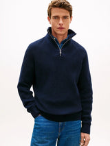 PULL HOMME FISHERMAN RIB ZIP MO MARINE MARINE