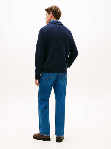 PULL HOMME FISHERMAN RIB ZIP MO MARINE MARINE