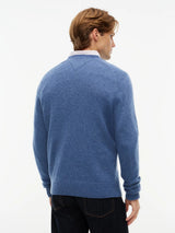 PULL HOMME LAMBSWOOL CREW NECK BLEU BLEU