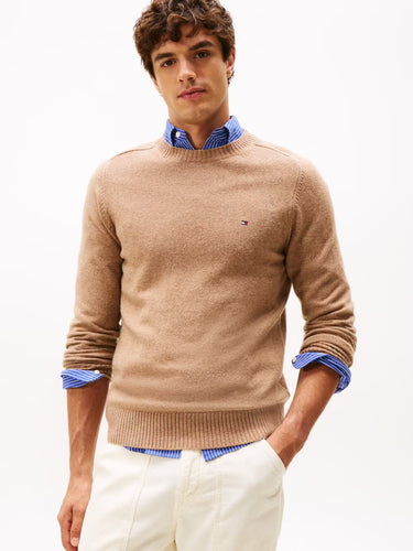 PULL HOMME LAMBSWOOL CREW NECK CAMEL CAMEL