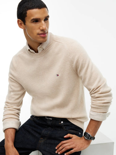PULL HOMME LAMBSWOOL CREW NECK ECRU ECRU