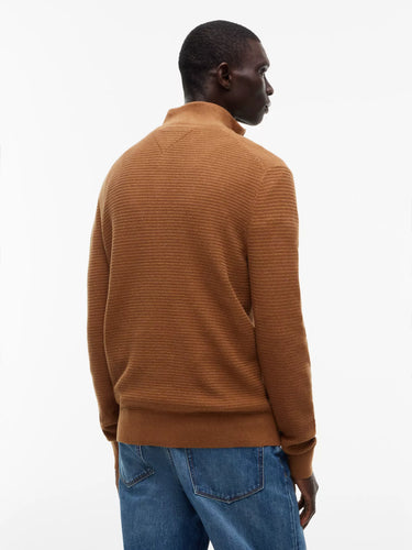 PULL HOMME PIMA CTN CASH STRUCT MARRON MARRON