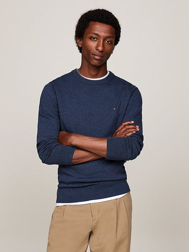 PULL HOMME PIMA ORG CTN CASHMER BLEU FONCE BLEU FONCE
