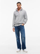 PULL HOMME RWB RIB ZIP THROUGH GRIS CLAIR GRIS CLAIR