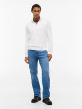 PULL HOMME SLM ESS LIGHT ¼ BLANC BLANC