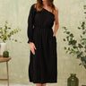 ROBE FEMME CEINTURE TRESSÉE NOIR NOIR