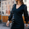 ROBE FEMME ROSALAND ABSTRACT NOIR NOIR