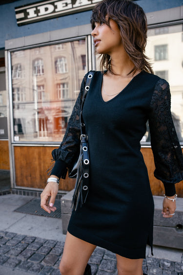 ROBE FEMME ROSALAND ABSTRACT NOIR NOIR