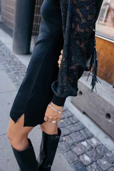 ROBE FEMME ROSALAND ABSTRACT NOIR NOIR