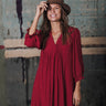 ROBE FEMME JUNA PLAIN COLOR BORDEAUX BORDEAUX