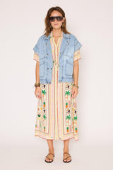 Robe MKT Studio Rodaso imprimé tropical naturel – vue 4