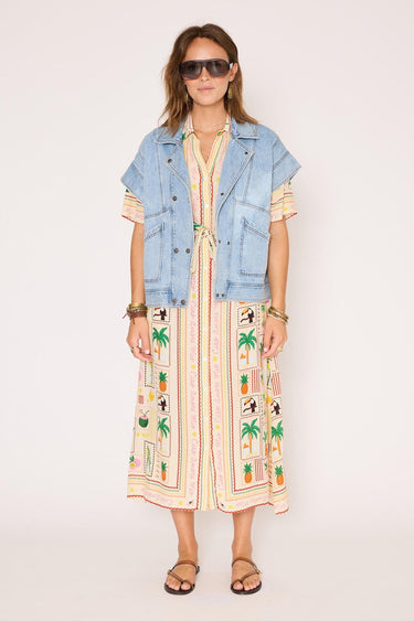 Robe MKT Studio Rodaso imprimé tropical naturel – vue 4