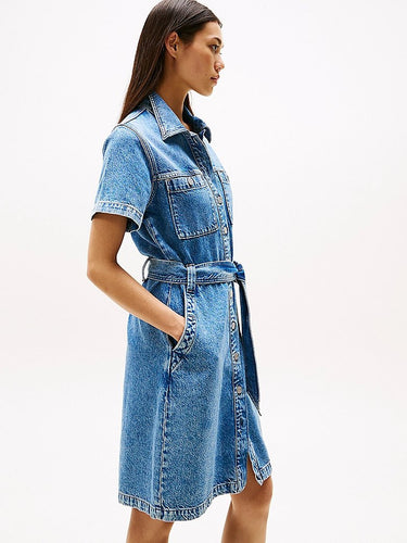 ROBE FEMME DNM SS KNEE BELTED DENIM DENIM