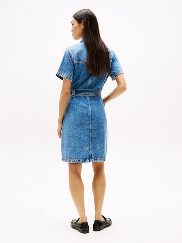 ROBE FEMME DNM SS KNEE BELTED DENIM DENIM
