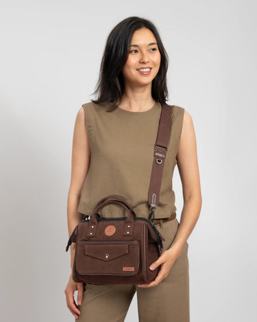 Sac bandoulière Cabaia Crossbody Medium Burlington marron foncé – vue 2