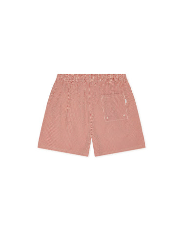 SHORTS DE BAIN HOMME STRIPE SEERSUCKER ROUGE ROUGE