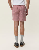 SHORTS DE BAIN HOMME STRIPE SEERSUCKER ROUGE ROUGE