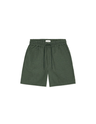 SHORTS HOMME CHECK SEERSUCKER VERT VERT