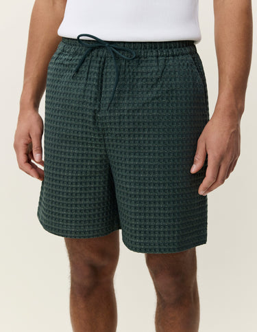 SHORTS HOMME CHECK SEERSUCKER VERT VERT
