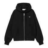 SWEAT FEMME W' HOODED HEART II NOIR NOIR