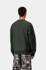 SWEAT HOMME AMERICAN SCRIPT VERT FONCE VERT FONCE