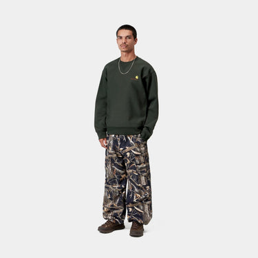 SWEAT HOMME AMERICAN SCRIPT VERT FONCE VERT FONCE