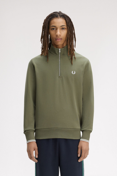 SWEAT HOMME HALF ZIP KAKI 87B KAKI 87B