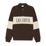 SWEAT HOMME ZIPPER RUGBY MARRON MARRON