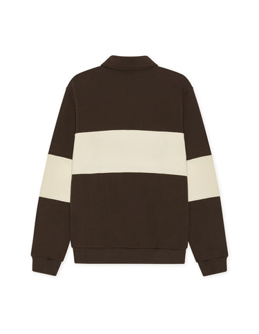 SWEAT HOMME ZIPPER RUGBY MARRON MARRON