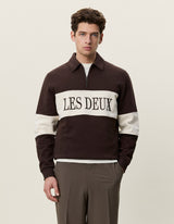 SWEAT HOMME ZIPPER RUGBY MARRON MARRON