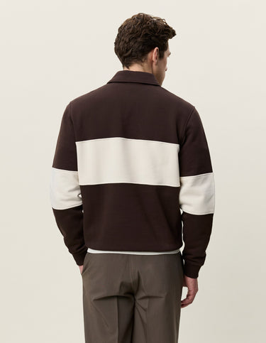 SWEAT HOMME ZIPPER RUGBY MARRON MARRON