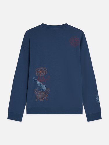 SWEAT HOMME ARTWORK RELAXED MARINE MARINE