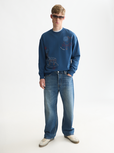 SWEAT HOMME ARTWORK RELAXED MARINE MARINE
