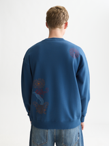 SWEAT HOMME ARTWORK RELAXED MARINE MARINE