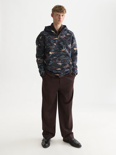 SWEAT HOMME JACQUARD RELAXED MARINE MARINE