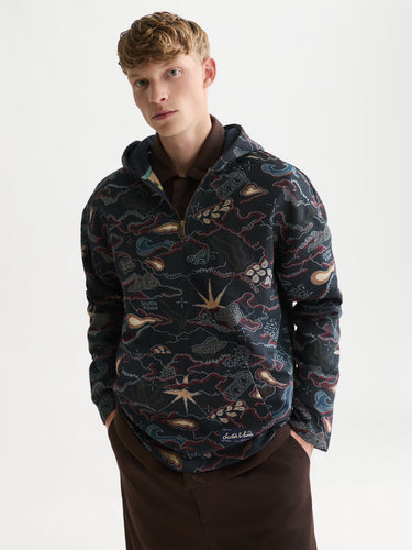 SWEAT HOMME JACQUARD RELAXED MARINE MARINE
