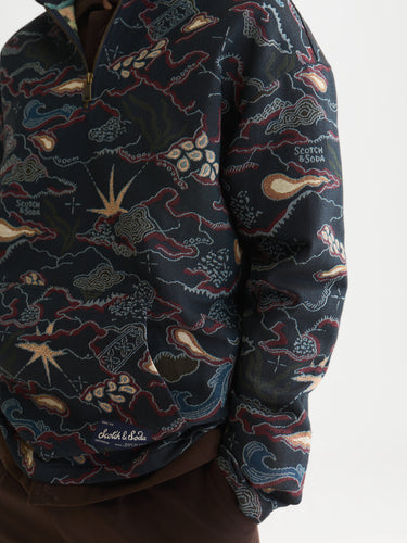 SWEAT HOMME JACQUARD RELAXED MARINE MARINE
