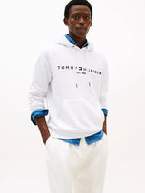 SWEAT HOMME TOMMY LOGO HOODY BLANC BLANC
